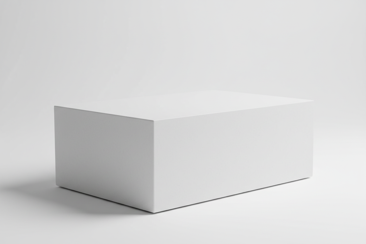 Alabaster White micro cement box coffee table