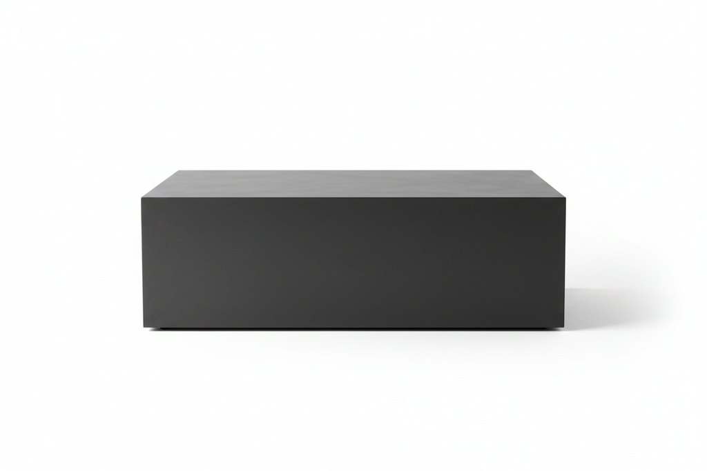 Smoke & Stone grey micro cement box coffee table