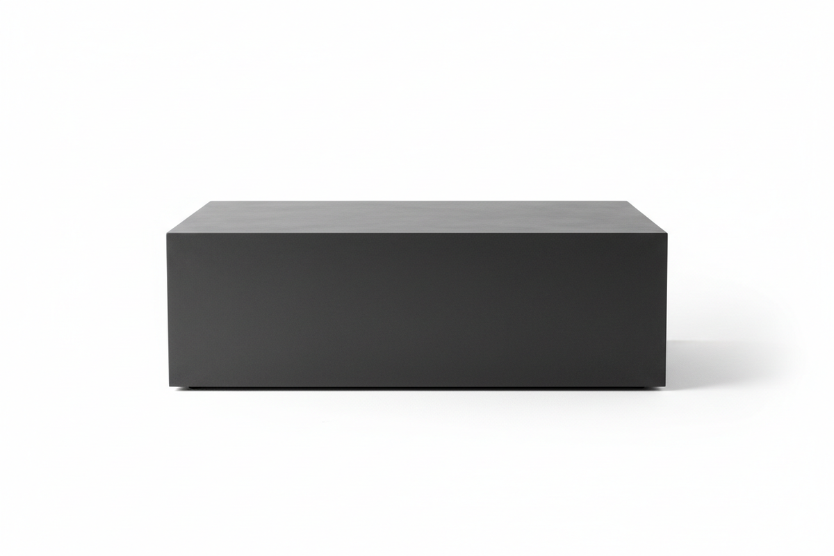 Smoke & Stone grey micro cement box coffee table