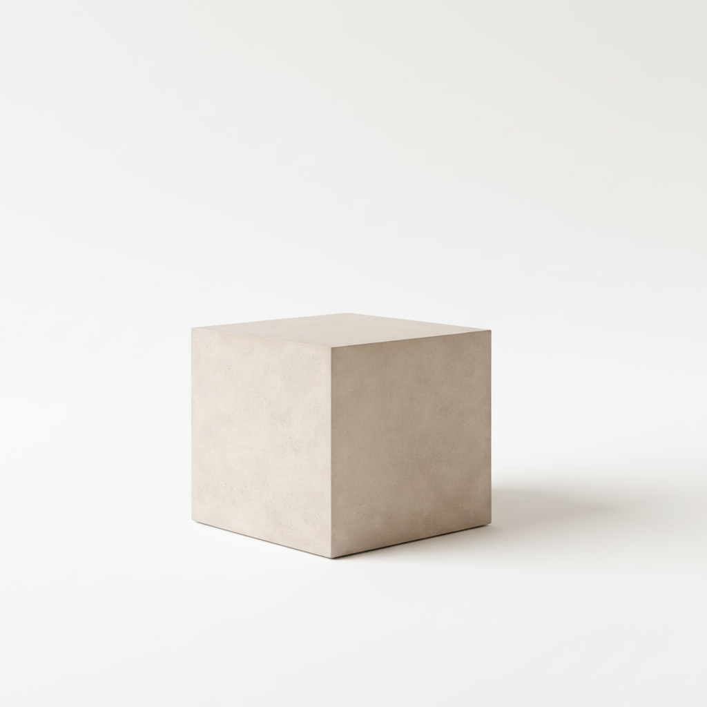 Micro Cement Side Table – White Background