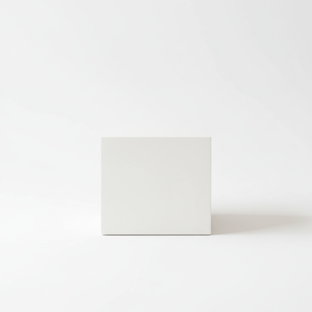 Micro Cement Side Table – White