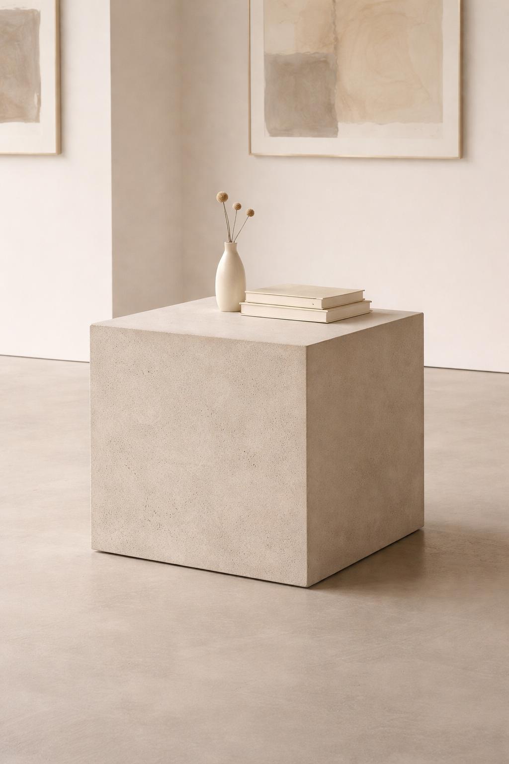 Micro Cement Side Table – Hand Finished